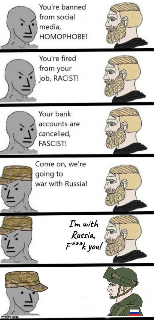 I am never and I mean NEVER siding with the west ever again. Russia has many problems but I'll join a bad guy over Satan himself | made w/ Imgflip meme maker