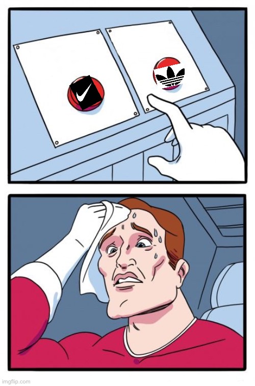 Choices | image tagged in the daily struggle,adidas,nike,choices | made w/ Imgflip meme maker