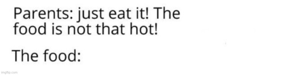 The food is not that hot | image tagged in the food is not that hot | made w/ Imgflip meme maker