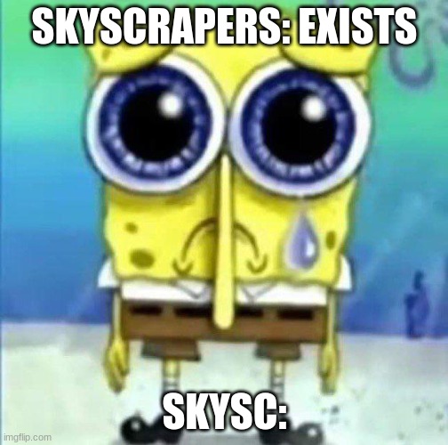 skyscraper | SKYSCRAPERS: EXISTS; SKYSC: | image tagged in memes,funny memes,dank memes,hold up,wtf,dank | made w/ Imgflip meme maker