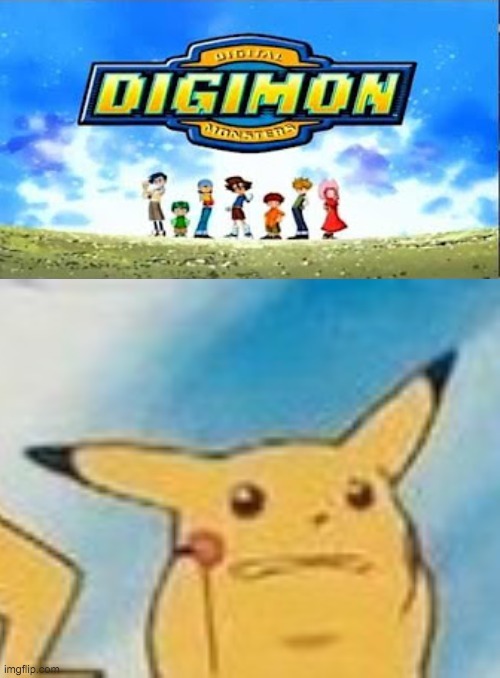 Pikachu is disgusted at Digimon theme song | image tagged in pikachu | made w/ Imgflip meme maker