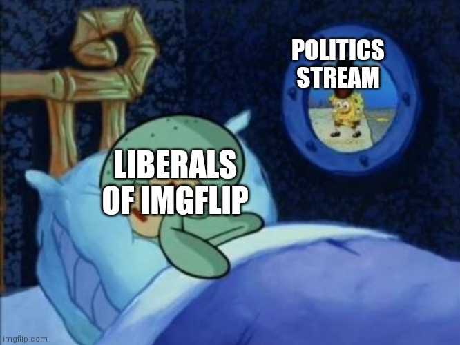 It's true | POLITICS STREAM; LIBERALS OF IMGFLIP | image tagged in scared squidward | made w/ Imgflip meme maker