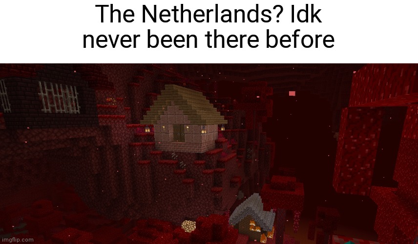 I mean.. it's kinda accurate? | The Netherlands? Idk never been there before | image tagged in netherlands,minecraft,minecraft memes,i don't know | made w/ Imgflip meme maker