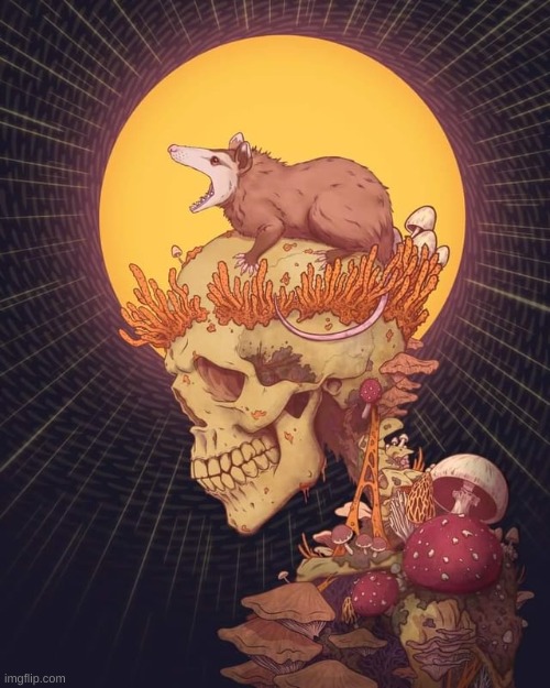 This is some badass mushroom art I found online (Credits to u/mrinksmith on reddit) | image tagged in badass,mushrooms,drawing,art | made w/ Imgflip meme maker
