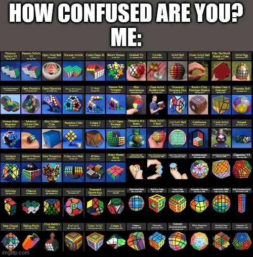 Superconfused | HOW CONFUSED ARE YOU?
ME: | image tagged in rubik's cube | made w/ Imgflip meme maker