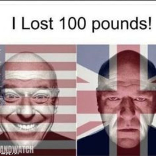 As a brit, I can confirm that losing 100 pounds is a tragedy | made w/ Imgflip meme maker