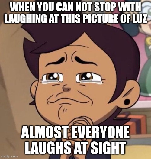 LOL | WHEN YOU CAN NOT STOP WITH LAUGHING AT THIS PICTURE OF LUZ; ALMOST EVERYONE LAUGHS AT SIGHT | image tagged in the owl house | made w/ Imgflip meme maker