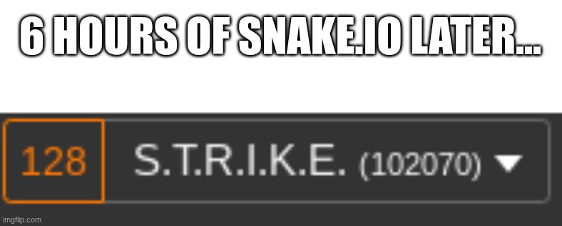 over 1k points in 6 hours!!! | 6 HOURS OF SNAKE.IO LATER... | image tagged in memes | made w/ Imgflip meme maker