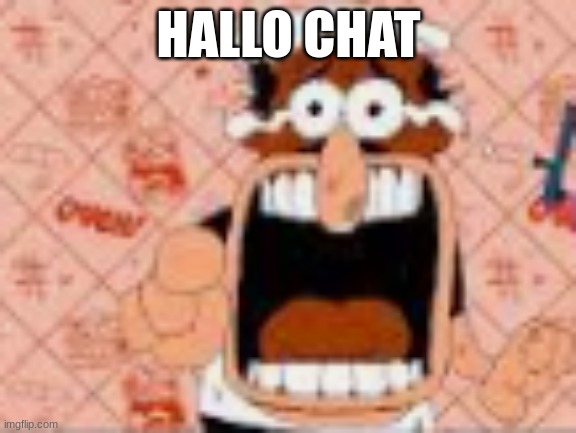 he said a bad word?!!?!??!? | HALLO CHAT | image tagged in he said a bad word | made w/ Imgflip meme maker
