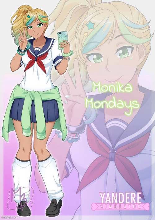 Hoshiko Mizudori | Monika Mondays | image tagged in hoshiko mizudori | made w/ Imgflip meme maker