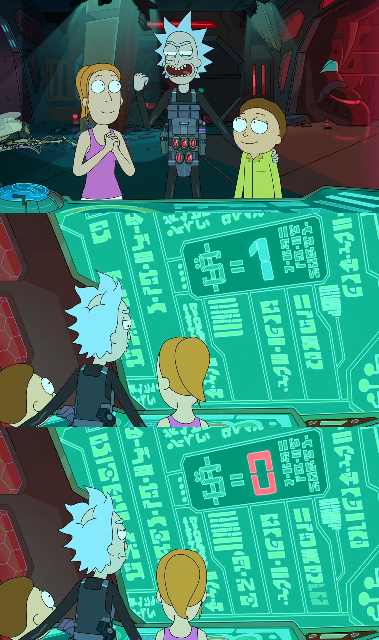 High Quality Rick and Morty - Changing 1 to 0 Blank Meme Template