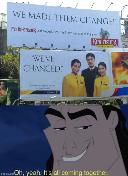 Honestly, is it a truly failed job? Or is it just a wacky coincidence? | image tagged in it's all coming together,change,kronk,you had one job,question mark | made w/ Imgflip meme maker