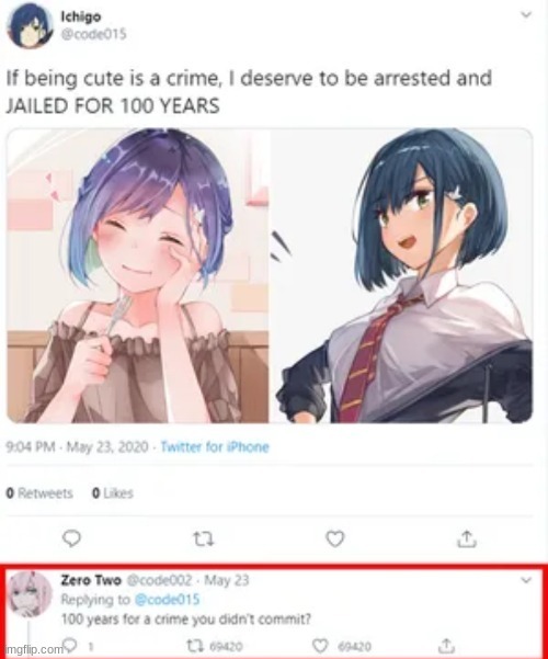 zero two isnt the one to talk | made w/ Imgflip meme maker