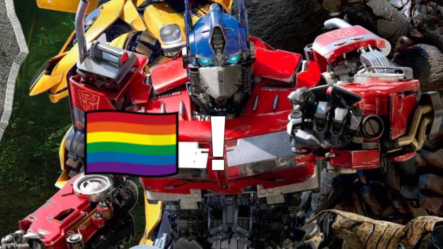 optimus points at lgbtq person | image tagged in optimus points at lgbtq person | made w/ Imgflip meme maker