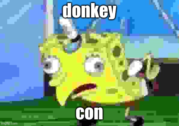 Mocking Spongebob Meme | donkey; con | image tagged in memes,mocking spongebob | made w/ Imgflip meme maker