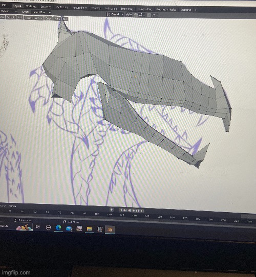 Using the goofy ahh drawing for a head reference | image tagged in dragon,blender,yes | made w/ Imgflip meme maker