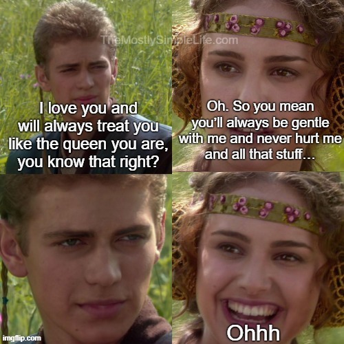 Ohhh | image tagged in funny,humor,comedy,star wars,anakin and padme,love | made w/ Imgflip meme maker