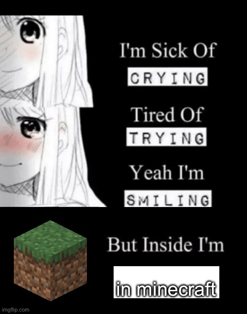 I'm Sick Of Crying | in minecraft | image tagged in i'm sick of crying | made w/ Imgflip meme maker