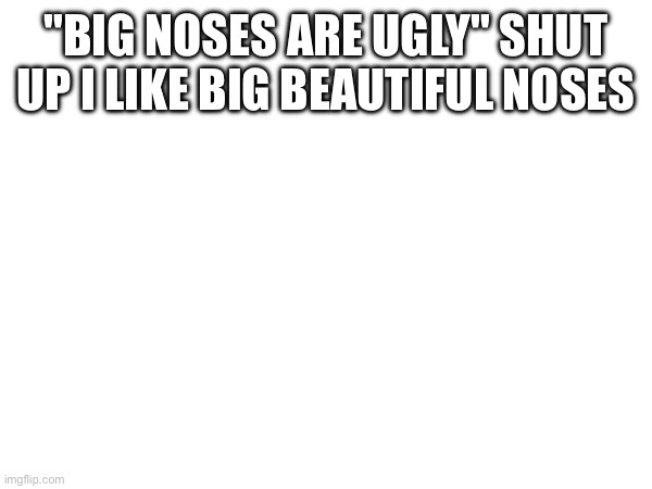 "BIG NOSES ARE UGLY" SHUT UP I LIKE BIG BEAUTIFUL NOSES | made w/ Imgflip meme maker