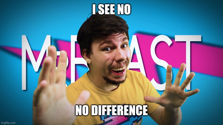 Fake MrBeast | I SEE NO NO DIFFERENCE | image tagged in fake mrbeast | made w/ Imgflip meme maker