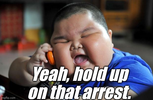 Fat Asian Kid | Yeah, hold up on that arrest. | image tagged in fat asian kid | made w/ Imgflip meme maker