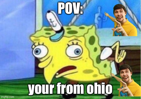 Bjgckhnld ijm; | POV:; your from ohio | image tagged in memes,mocking spongebob | made w/ Imgflip meme maker
