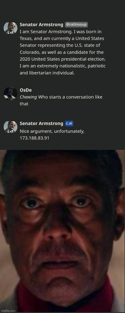 My man dissed me | image tagged in gus fring | made w/ Imgflip meme maker