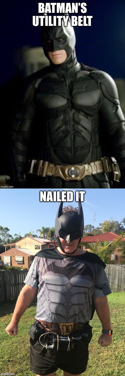 Brattmann Batman | image tagged in batman,nailed it,brat,belt | made w/ Imgflip meme maker