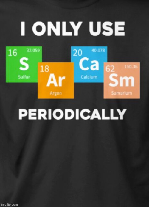 I only use periodically | image tagged in science,memes,funny | made w/ Imgflip meme maker