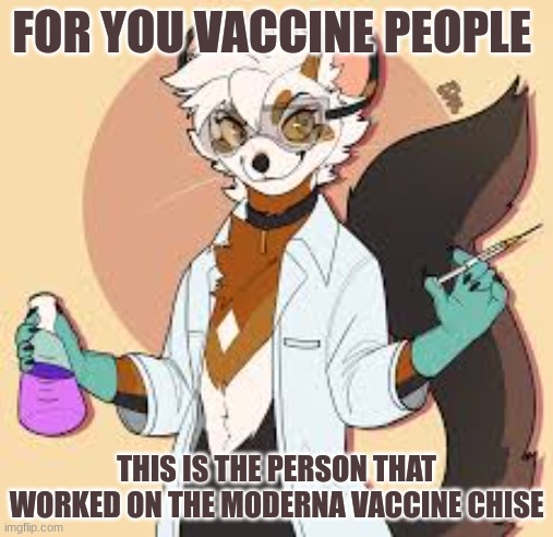 yes this is true | FOR YOU VACCINE PEOPLE; THIS IS THE PERSON THAT WORKED ON THE MODERNA VACCINE CHISE | image tagged in truth | made w/ Imgflip meme maker