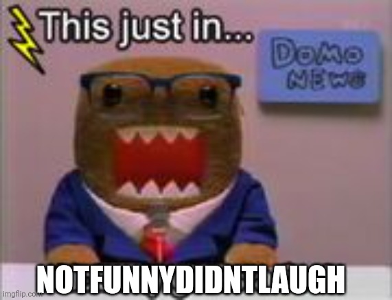 No one cares domo | NOTFUNNYDIDNTLAUGH | image tagged in no one cares domo | made w/ Imgflip meme maker