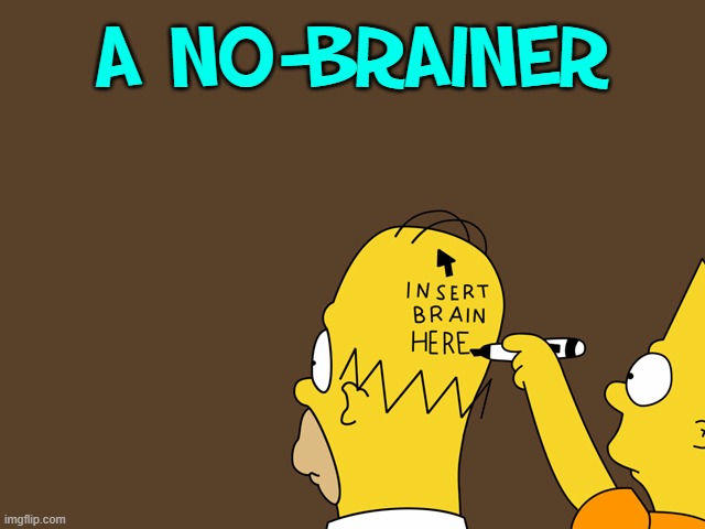 Example of.... | A NO-BRAINER | image tagged in vince vance,homer simpson,bart simpson,no brainer,there's no brain here,memes | made w/ Imgflip meme maker