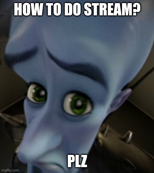 I need to know | HOW TO DO STREAM? PLZ | image tagged in megamind sad face | made w/ Imgflip meme maker