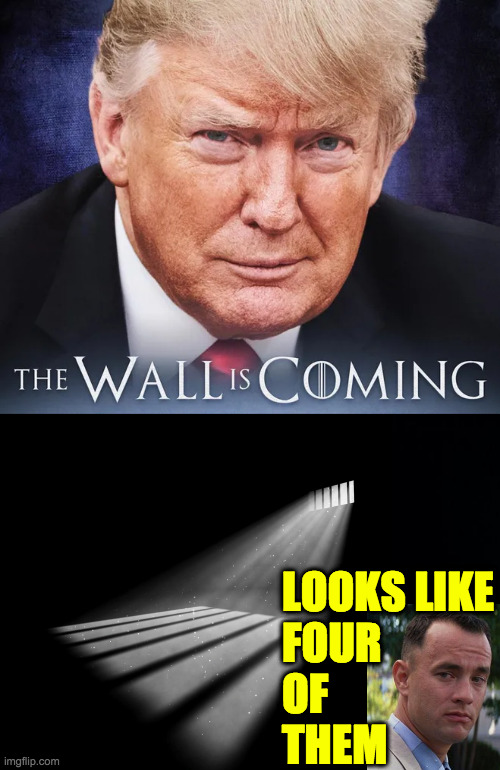 Clairvoyant Trump. | LOOKS LIKE
FOUR
OF
THEM | image tagged in memes,trump walls | made w/ Imgflip meme maker