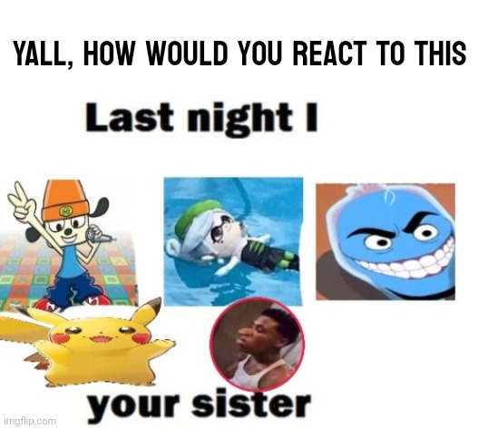 How would you react | Yall, how would you react to this | image tagged in blank white template | made w/ Imgflip meme maker