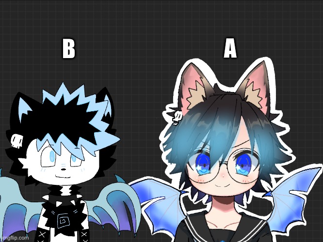 How should I draw my main OC more often??? As an anthro (which he is) or a Kemonomimi like A? | B; A | image tagged in a or b | made w/ Imgflip meme maker