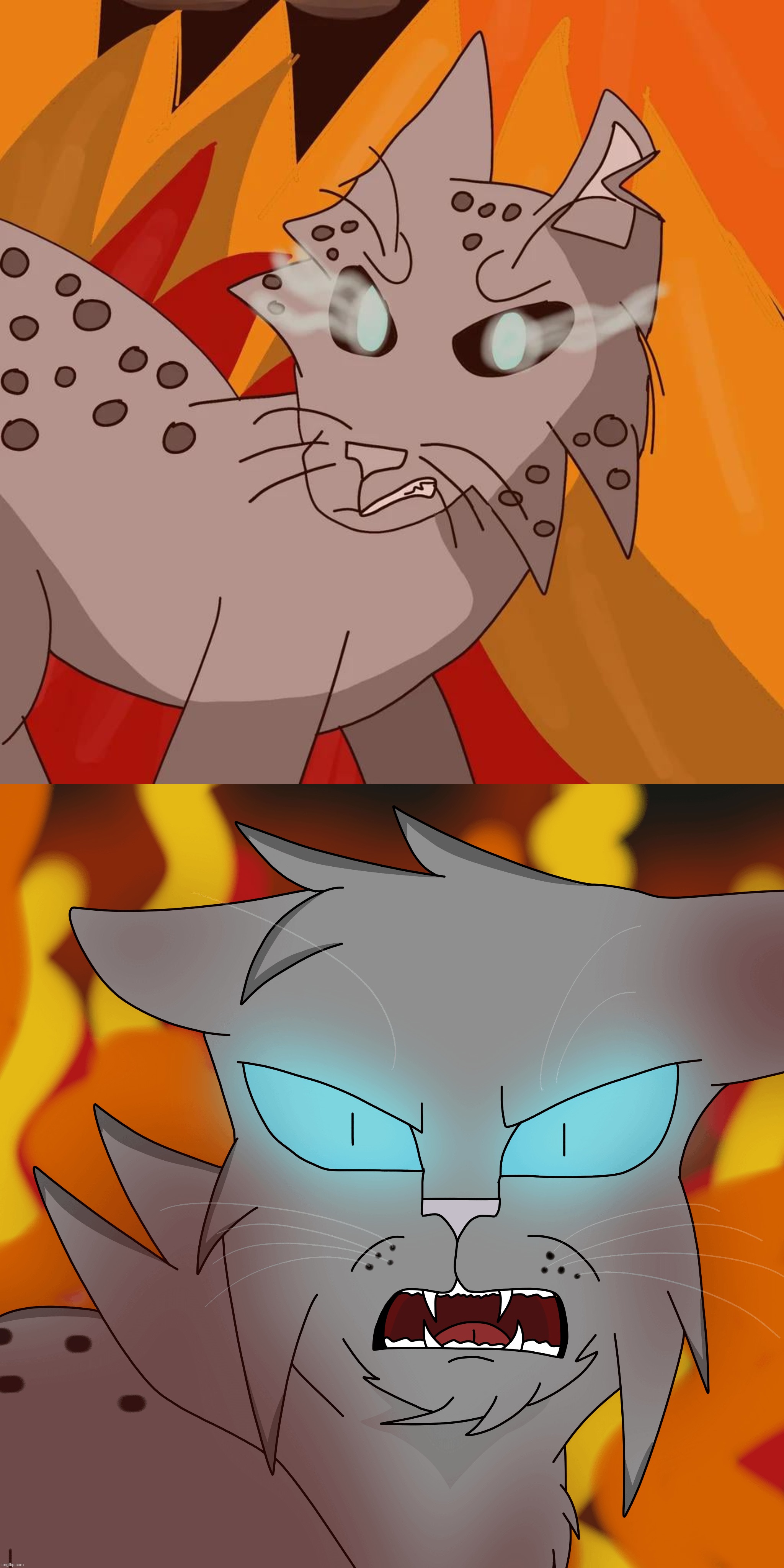 Warrior Cats Scene Redraw (First artwork was one year ago) | made w/ Imgflip meme maker