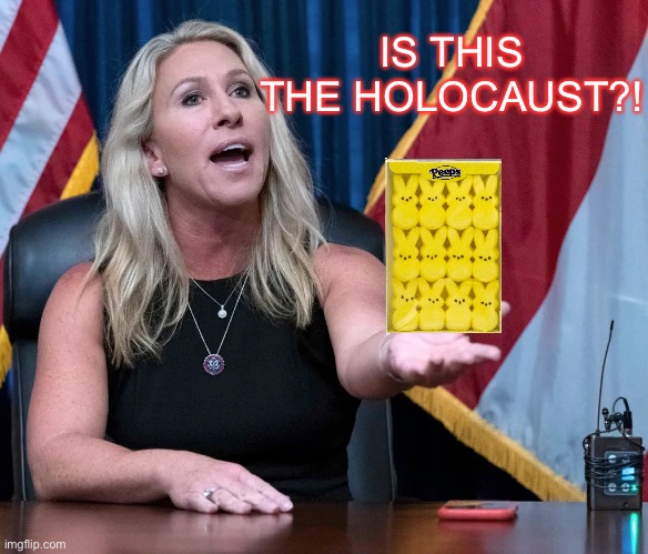 Marjorie Taylor Greene is this the holocaust | IS THIS THE HOLOCAUST?! | image tagged in marjorie taylor greene is this the holocaust | made w/ Imgflip meme maker