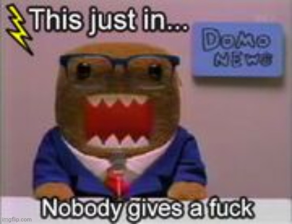 No one cares domo | image tagged in no one cares domo | made w/ Imgflip meme maker