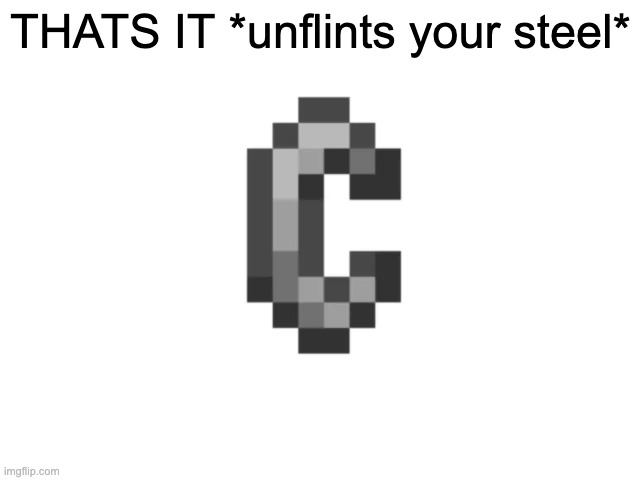 THATS IT *unflints your steel* : r/MinecraftMemes