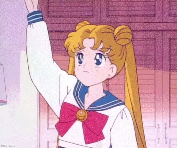 Sailor Moon hand raised | image tagged in sailor moon hand raised | made w/ Imgflip meme maker