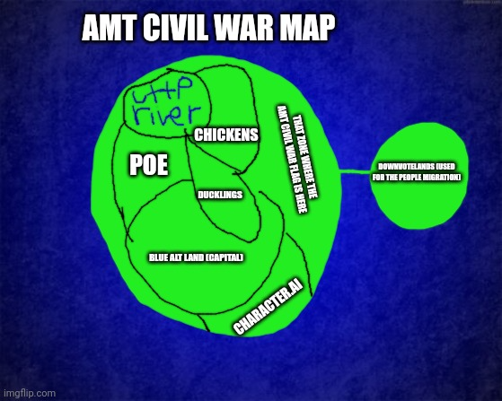 High Quality AMT CIVIL WAR (anti prasinophobia union) map Blank Meme Template