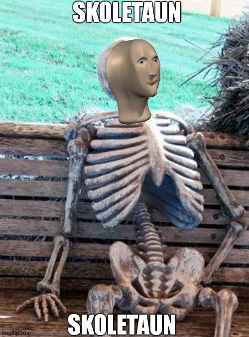Waiting Skeleton |  SKOLETAUN; SKOLETAUN | image tagged in memes,waiting skeleton | made w/ Imgflip meme maker