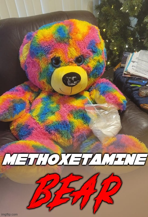 Psychadelic Bear | METHOXETAMINE; BEAR | image tagged in methoxetamine,drug,cocaine bear | made w/ Imgflip meme maker