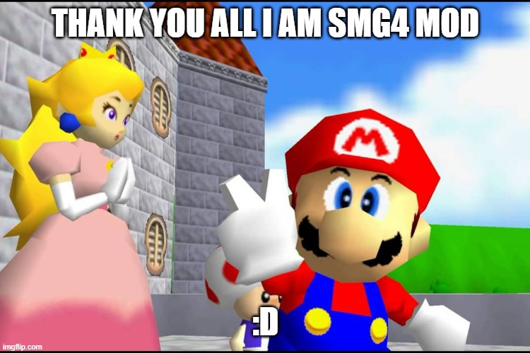 thank you  I could have done without you all | THANK YOU ALL I AM SMG4 MOD; :D | image tagged in super mario 64,smg4,mod,less gooo,oh wow are you actually reading these tags | made w/ Imgflip meme maker