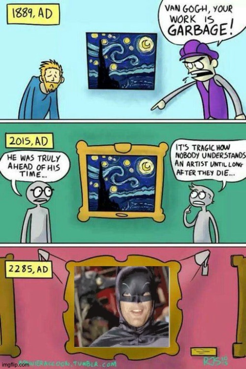 Batman ualuealuealeuale is a masterpiece. | image tagged in van gogh meme template | made w/ Imgflip meme maker