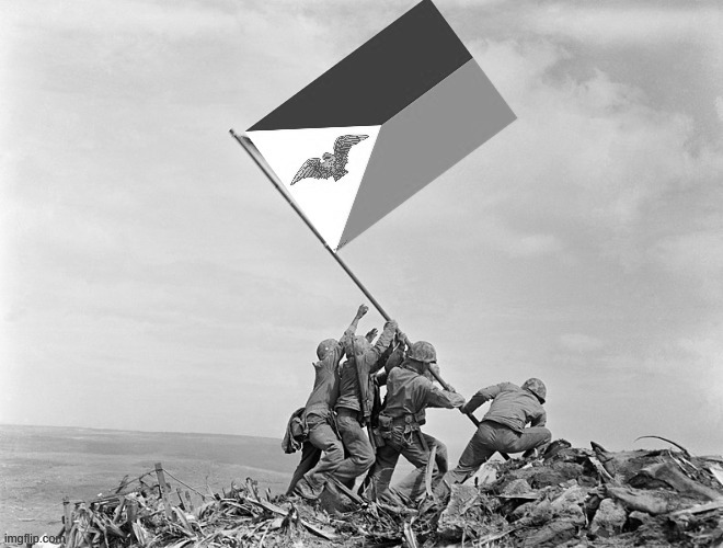 "The raising of that flag on Suribachi means an Anti Zoophile Army for the next 500 years." - James Forrestal | image tagged in soldiers raising anti-zoophile army flag | made w/ Imgflip meme maker