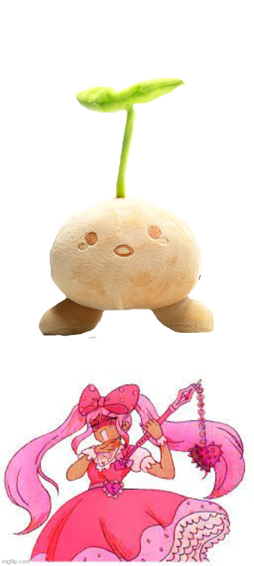 sprout mole and sweetheart | image tagged in sprout mole plush | made w/ Imgflip meme maker