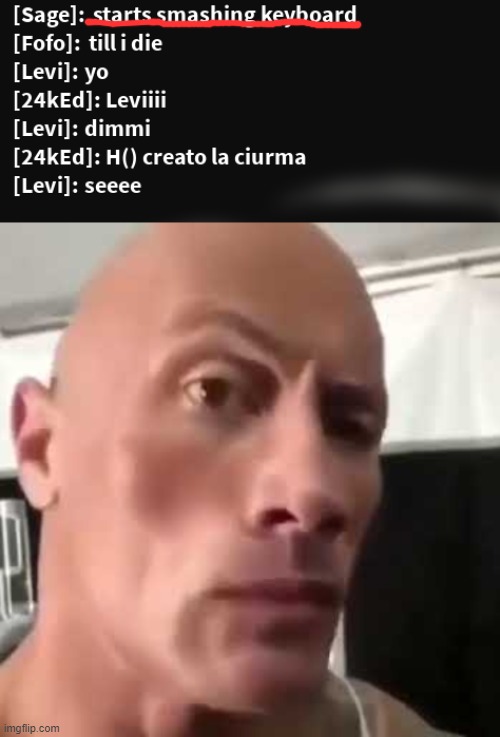 Ur kidding me!!! | image tagged in the rock eyebrows,smash,smashing,keyboard,funny,the rock | made w/ Imgflip meme maker