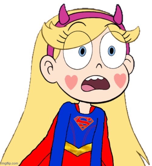Star as Supergirl Shocked | image tagged in star as supergirl shocked | made w/ Imgflip meme maker